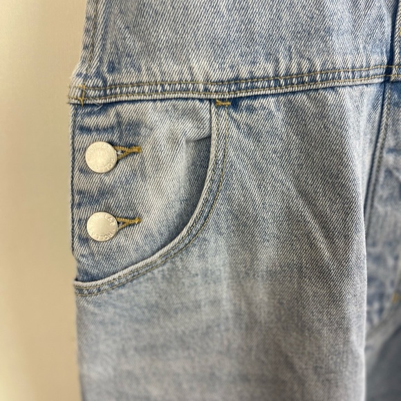 Rollas Old Mate Light Wash Denim Flare Overalls – Size 26 - Picture 3 of 16